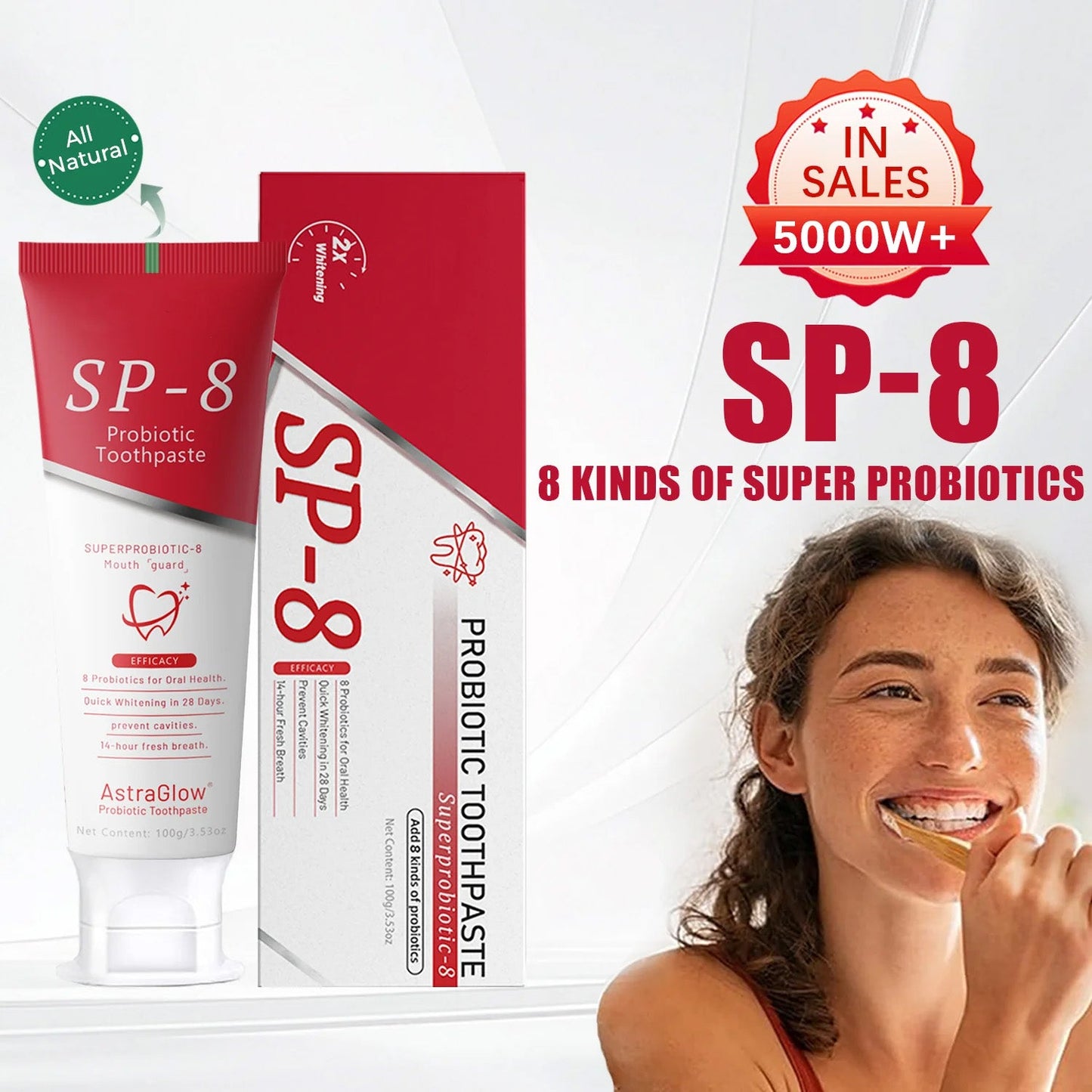 🕒SP-8 Hydroxyapatite and Probiotic Whitening Toothpaste