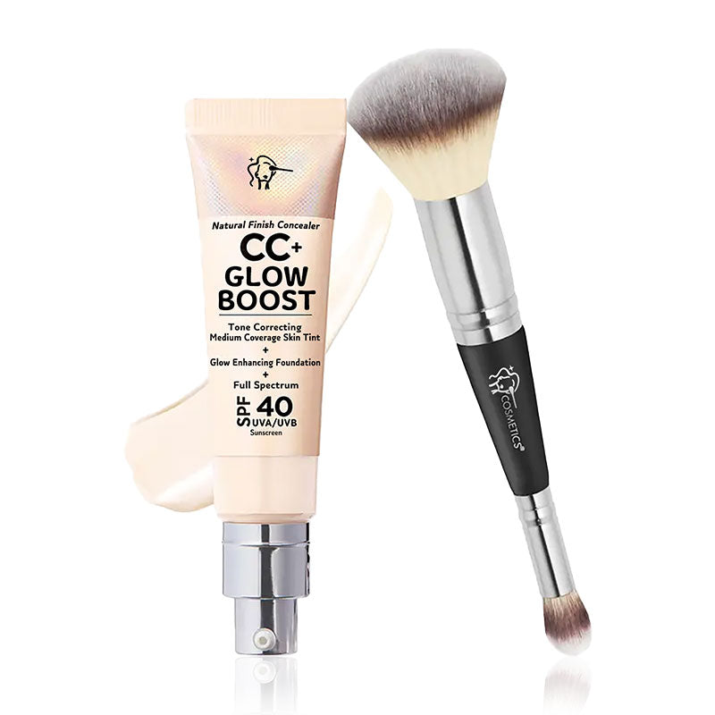🕒Only 3 Hours Left🕒60% OFF!CC+ NudeGlow Foundation SPF40 – Flawless Base + Sunscreen + Niacinamide – FREE Luxe Brush!