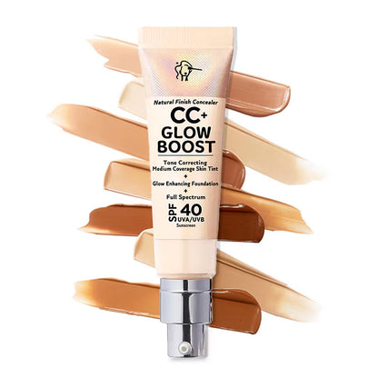 🕒Only 3 Hours Left🕒60% OFF!CC+ NudeGlow Foundation SPF40 – Flawless Base + Sunscreen + Niacinamide – FREE Luxe Brush!
