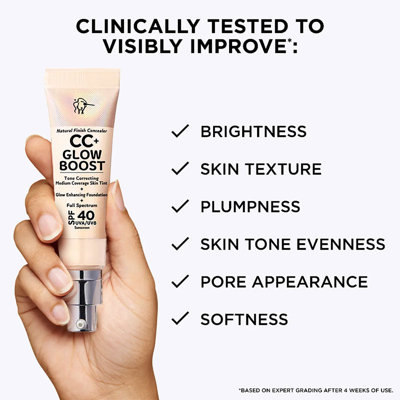 🕒Only 3 Hours Left🕒60% OFF!CC+ NudeGlow Foundation SPF40 – Flawless Base + Sunscreen + Niacinamide – FREE Luxe Brush!