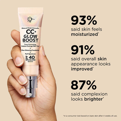 🕒Only 3 Hours Left🕒60% OFF!CC+ NudeGlow Foundation SPF40 – Flawless Base + Sunscreen + Niacinamide – FREE Luxe Brush!