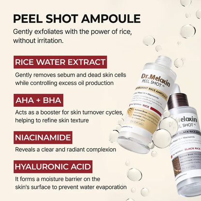 🕒PeelShot Glow Rice Ampoule Duo