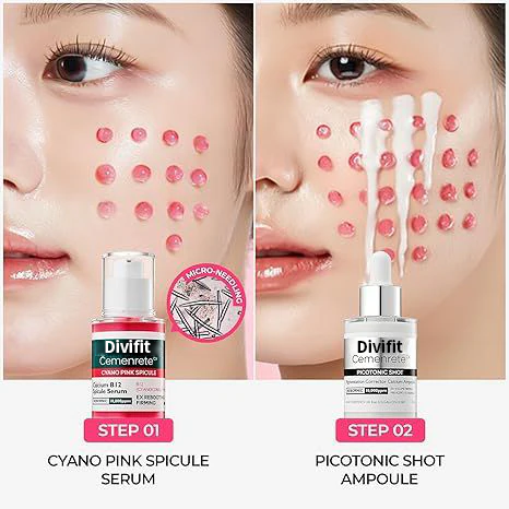 [Divifit]🕒Lumi Pore & Spot Care Duo | Shrinks Pores & Fades Blemish Marks | Cyano Pink Spicule Serum + Picotonic Shot Ampoule  [🕒Limited Time Offer]